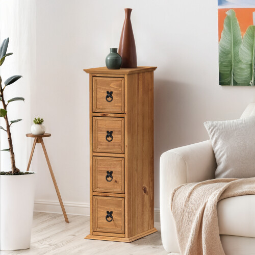 Mercers Furniture Mercers Furniture Corona 4x1 CD Storage Unit Solid Wood Pine