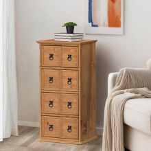 Corona 4x2 CD Unit Solid Wood Pine Wooden Storage Furniture