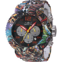 Invicta 43234 Pro Diver Quartz Chronograph Watch - Black & Orange Dial, 52mm Stainless Steel Case, GMT, 100m Water Resistant