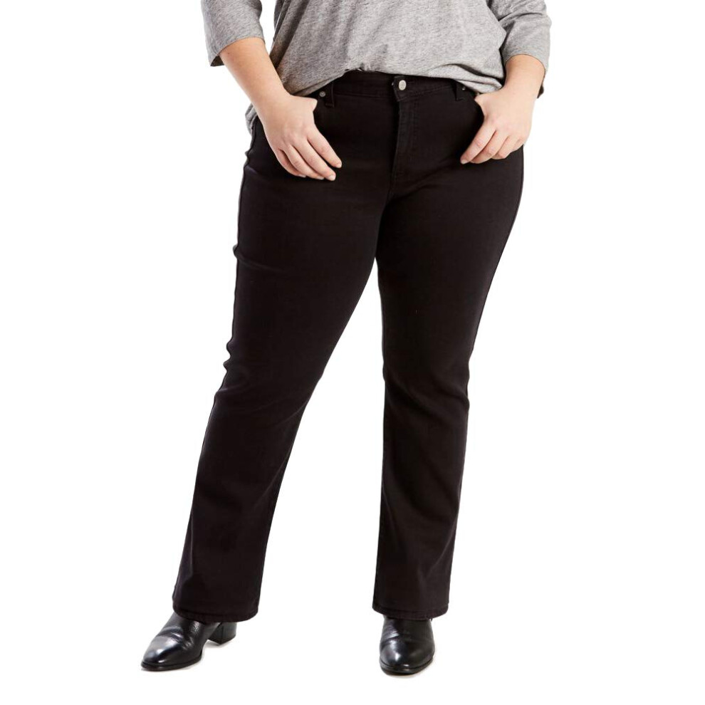 Levi's Women's Plus-size 414 Classic Straight Jeans Pants  -soft black  40 US 26 R
