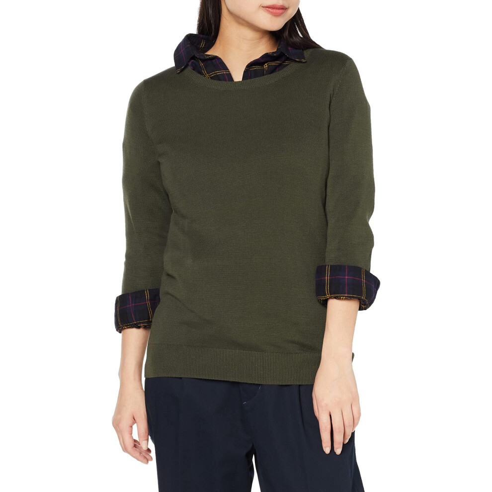 Amazon Essentials Women's Long-Sleeve Lightweight Crewneck Sweater Available in Plus Size  Olive  Small