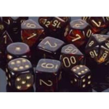 Chessex Manufacturing 27419 Blue And Blood With Gold Numbering Dice Set Of 7