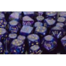 Chessex Manufacturing 27697 16 mm Lustrous Purple With Gold Numbers D6 Dice Set Of 12