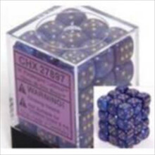 Chessex Manufacturing 27897 12 mm Lustrous Purple With Gold Numbers D6 Dice Set Of 36