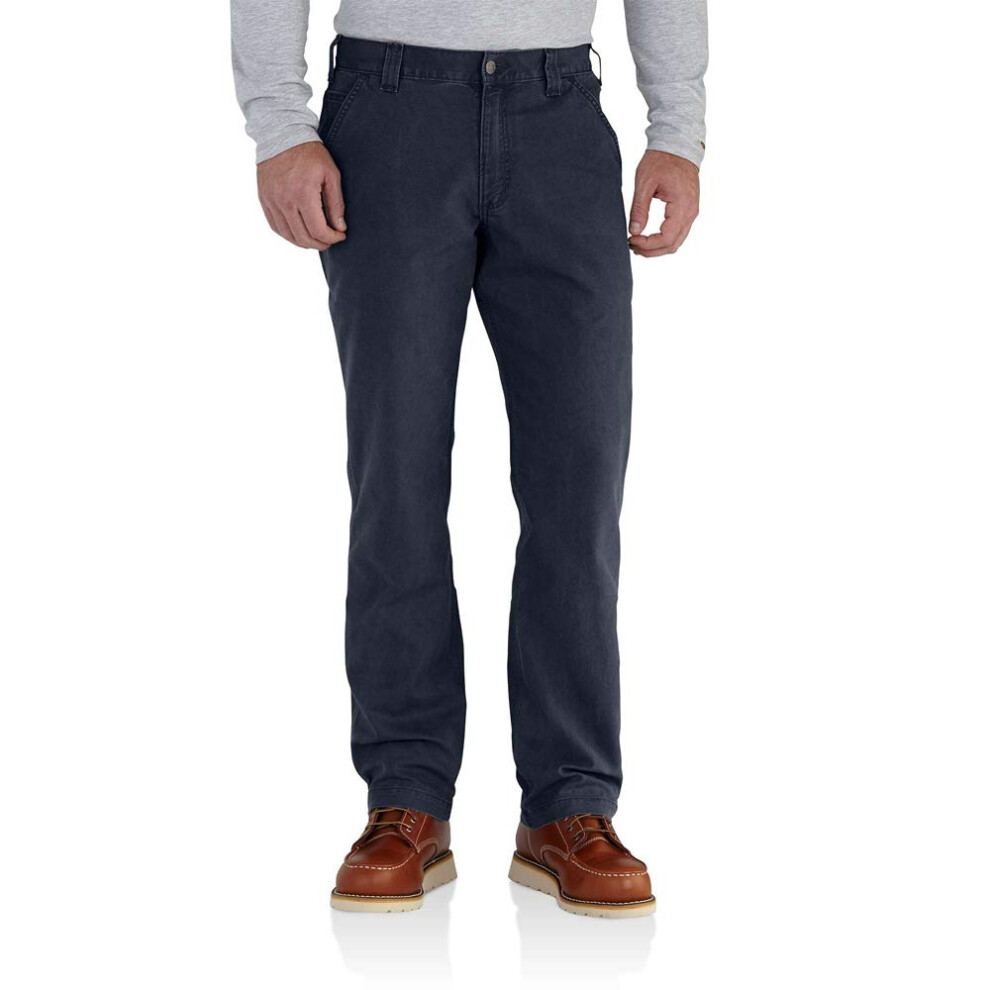 Carhartt Mens Rugged Flex Relaxed Fit Canvas Work Utility Pants  Navy  46W X 30L US