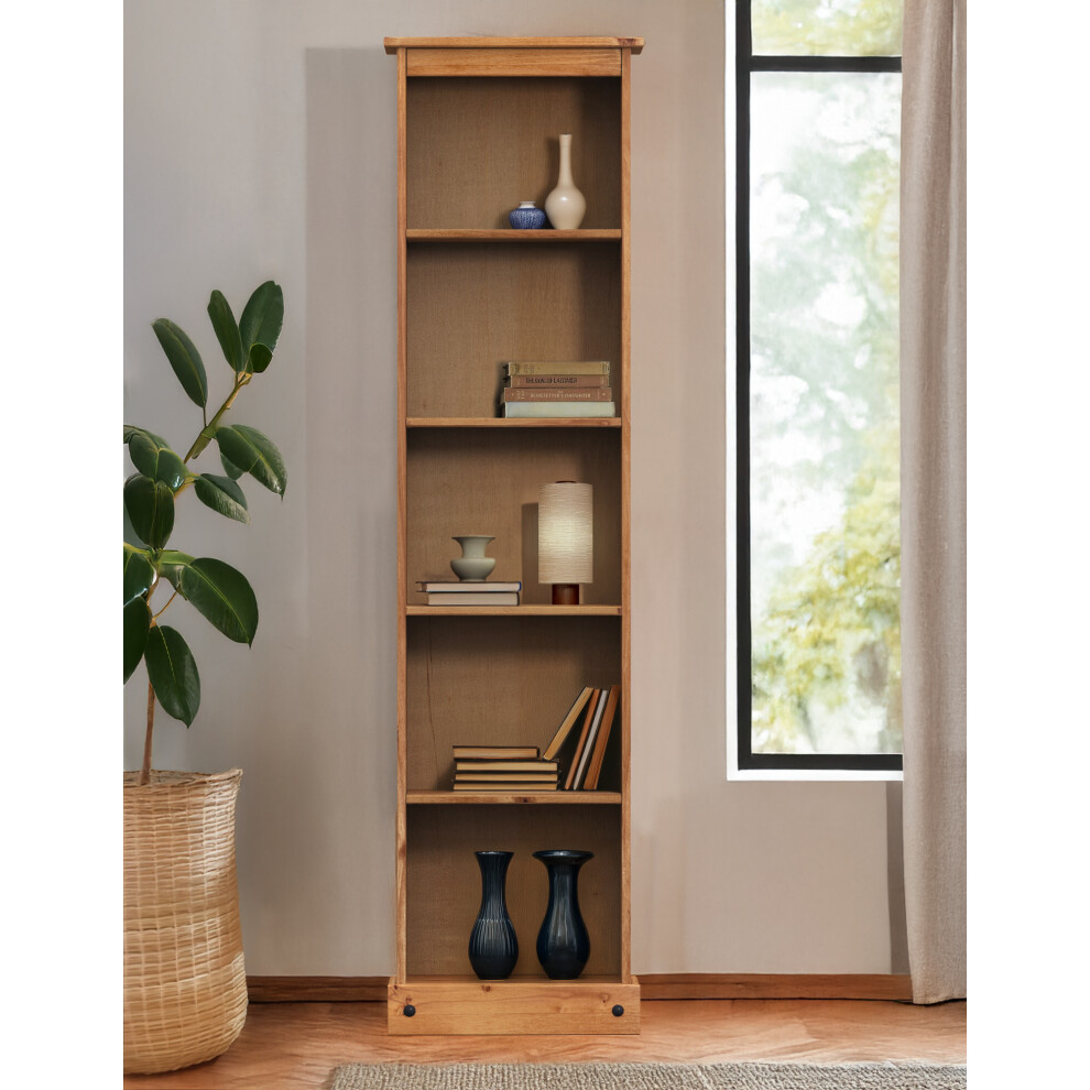 Corona Bookcase Tall Narrow Large Display shelf  Pine  Furniture