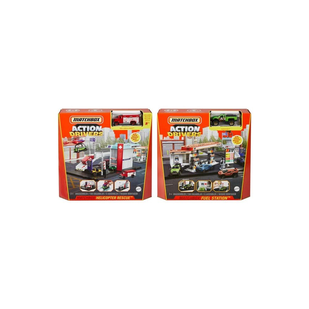 Mattel  Matchbox Action Drivers Playset, Assorted Color - Set of 4