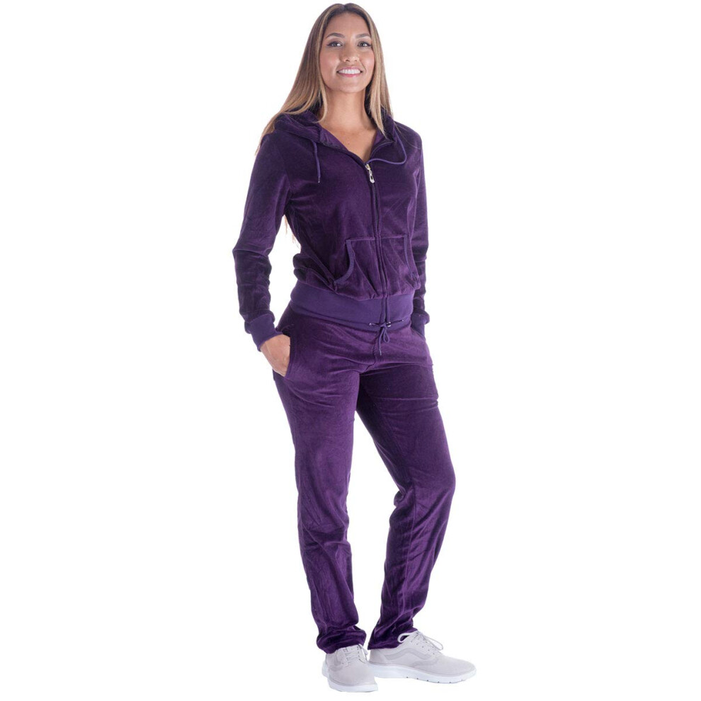 Survêtement en velours Yasumond pour femme, tenue de sport unie, entraînement, violet, fermeture éclair, Ho