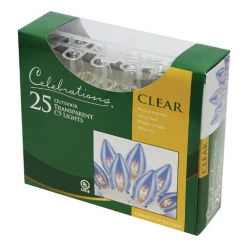 Celebrations Celebrations C44G4111 C9 Transparent Clear Light Set - Warm White