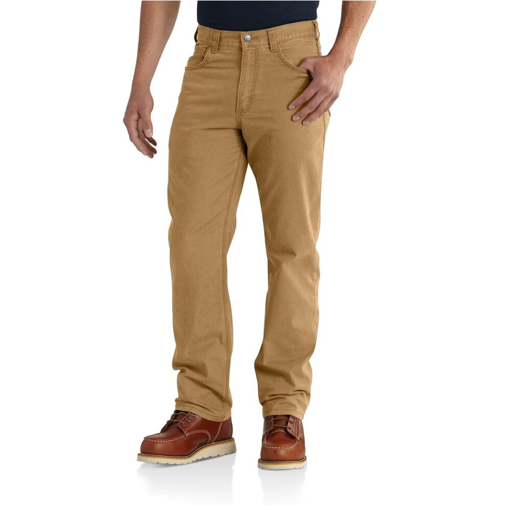 Carhartt Mens Rugged Flex Relaxed Fit Canvas 5-pocket Work Pants  Hickory  46W X 32L US