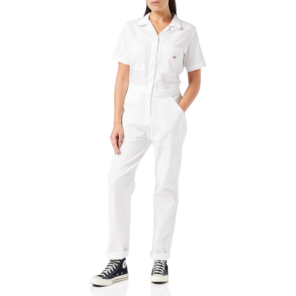 Dickies womens Short Sleeve Flex Work Utility coveralls  White  X-Smal