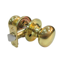 Faultless  Mushroom Passage Door Knob with Polished Brass Metal 3 Grade Right Handed