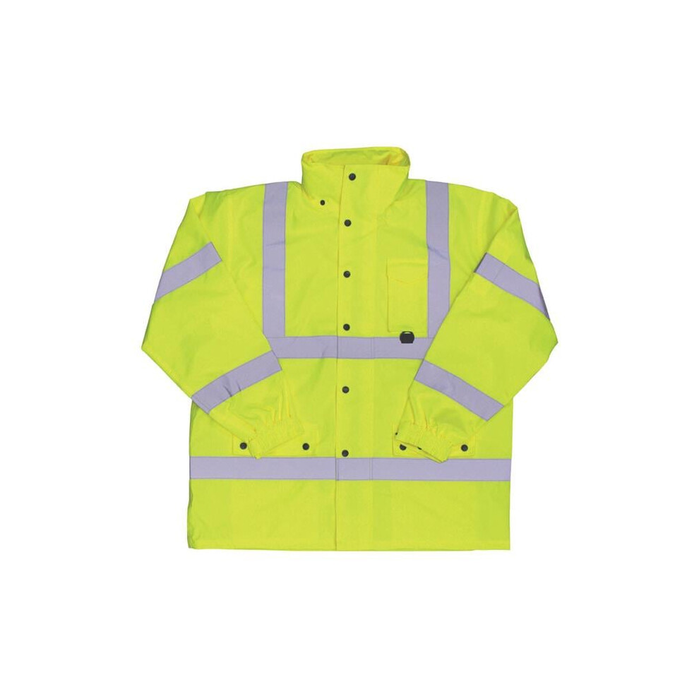 Boss  Hi-Vis Yellow Polyester Unisex Rain Jacket, Large