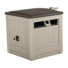 Suncast 225 ft. Smart Tube Wheeled Hideaway Hose Cabinet, Beige