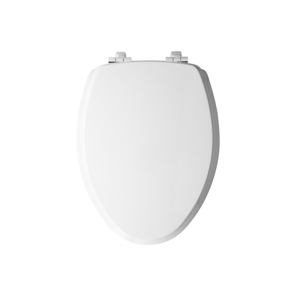 Mayfair Slow Close Elongated White Molded Wood Toilet Seat 764121568350