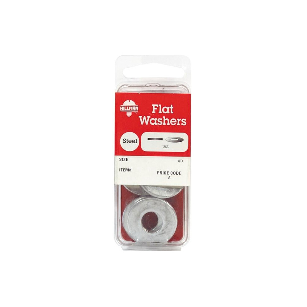 Hillman 0.25 In. Zinc-Plated Steel Uss Flat Washer, Pack Of 20 -Case Of 10 738791838655