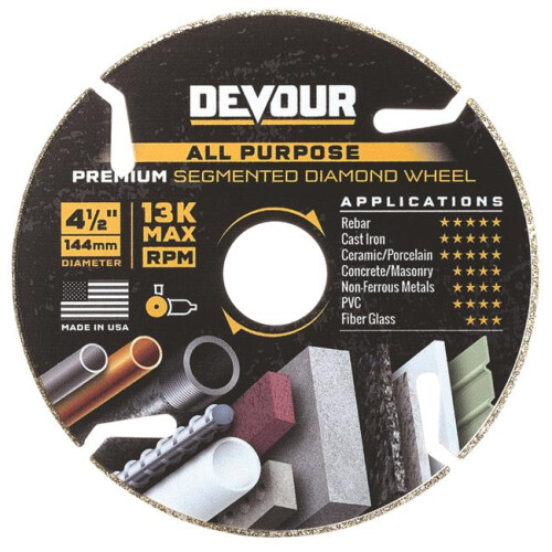Devour  4.5 in. Dia. Diamond Segmented Cutting Wheel