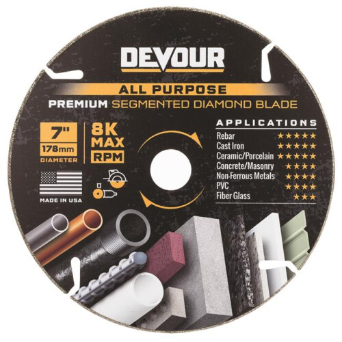 Devour  7 in. Dia. Diamond Segmented Cutting Wheel