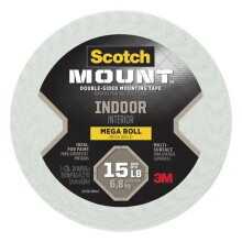 Scotch 0.75 x 350 in. Mount Double Sided Mounting Tape, White