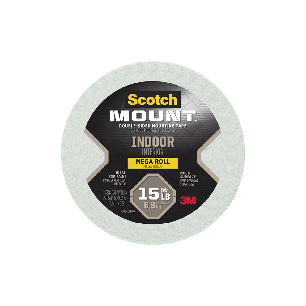 Scotch 0.75 X 350 In. Mount Double Sided Mounting Tape, White