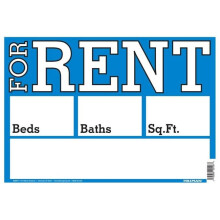 Hillman Group RSC  10 x 14 in. Rent Sign, English Blue - Pack of 6