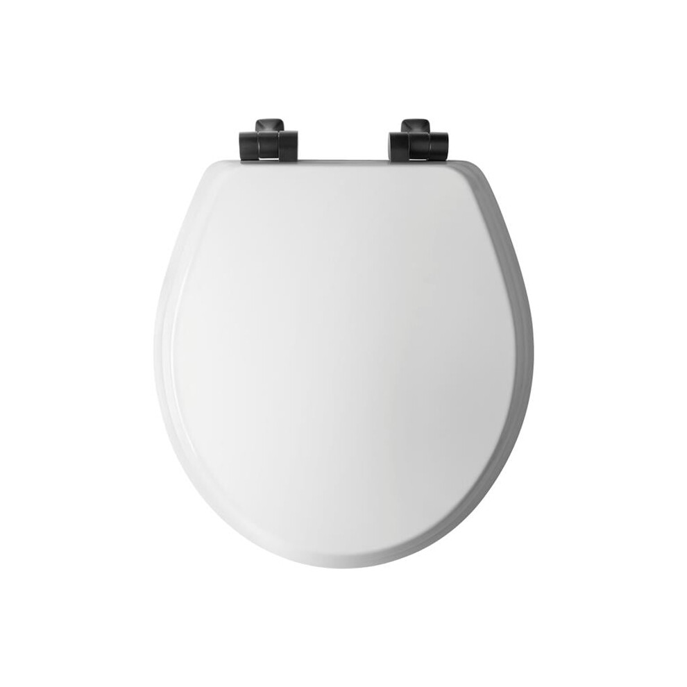 Bemis Benton Slow Close Round Wood Toilet Seat, White
