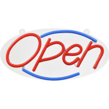 Hillman  Plastic Indoor & Outdoor LED Lighted Open Sign, Red
