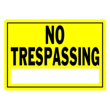 Hillman  10 x 14 in. English Yellow No Trespassing Sign - Pack of 6