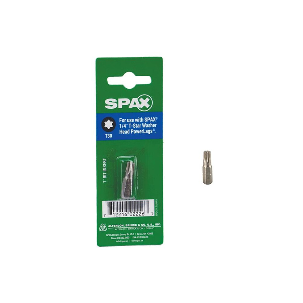 Spax  T30 x 1 in. T-Star Washer Driver Bit Steel, Pack of 10