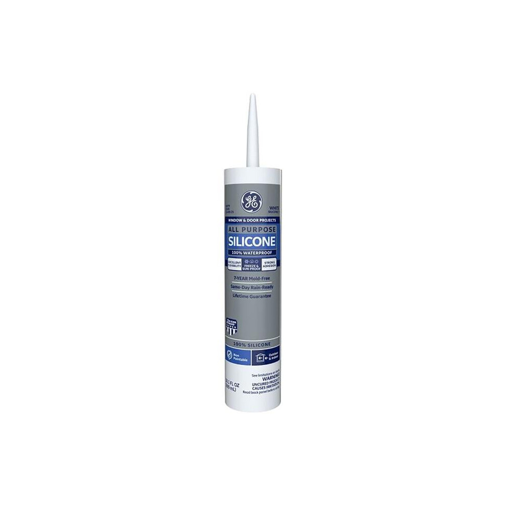Silicone I 10.1 Oz Ge White Silicone 1 Window & Door Caulk Sealant, Pack Of 12 700620458440