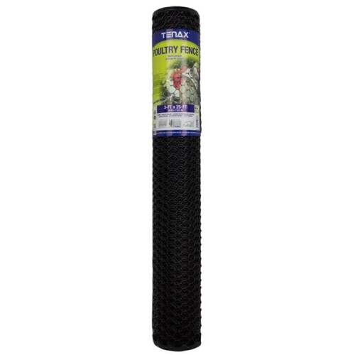 Tenax  3 x 25 ft. Black Poultry Fence
