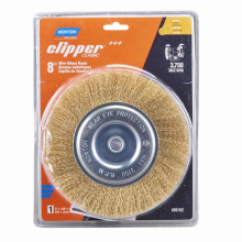 Norton 8 in. Clipper Coarse Crimped Wire Wheel Brush - Brass 3750 rpm