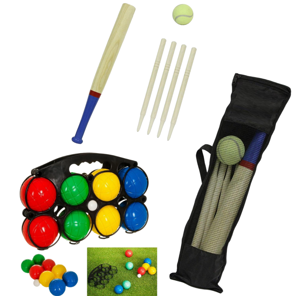Lnd Gifts Boules And Rounders Outdoor Games Set, Garden Games For Kids & Adults