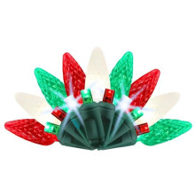 Celebrations 25 ft. Platinum LED C6 String Christmas Lights, Red, Green & Pure White - 50 Count