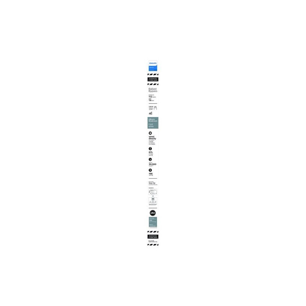 Philips  48 in. 32W Linear Bi-Pin T8 Linear LED Tube, Cool White - Pack of 5