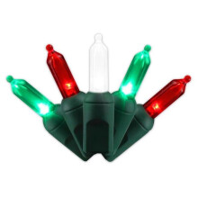 Celebrations 25 ft. Platinum LED T5 String Christmas Lights, Red, Green & Pure White - 50 Count