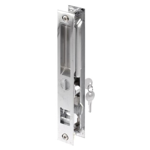 Prime Line Products 14416 Sliding Door Handle Set with Flush Locking Latch  Chrome Plated