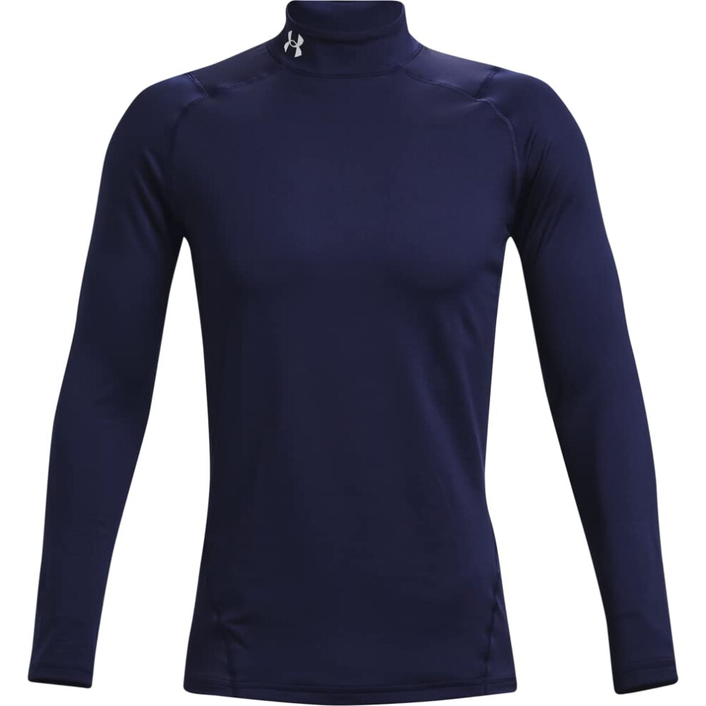 Under Armour Men's Coldgear Armour Fitted Mock Midnight Navy 410/White Large