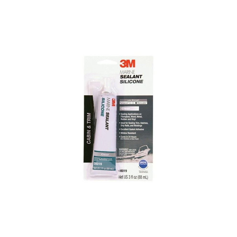 3M 08019 3 oz White Marine Grade Silicone Sealant