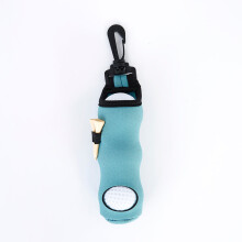 Golfbaltasje met sluiting voor 3 ballen & tees, te bevestigen aan broek, teal