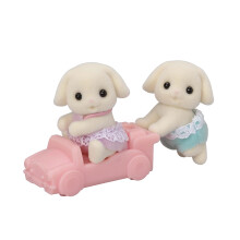 Calico Critters Flora Rabbit Twins - 2 ker ilynukkehahmon setti 3+ -vuotiaille