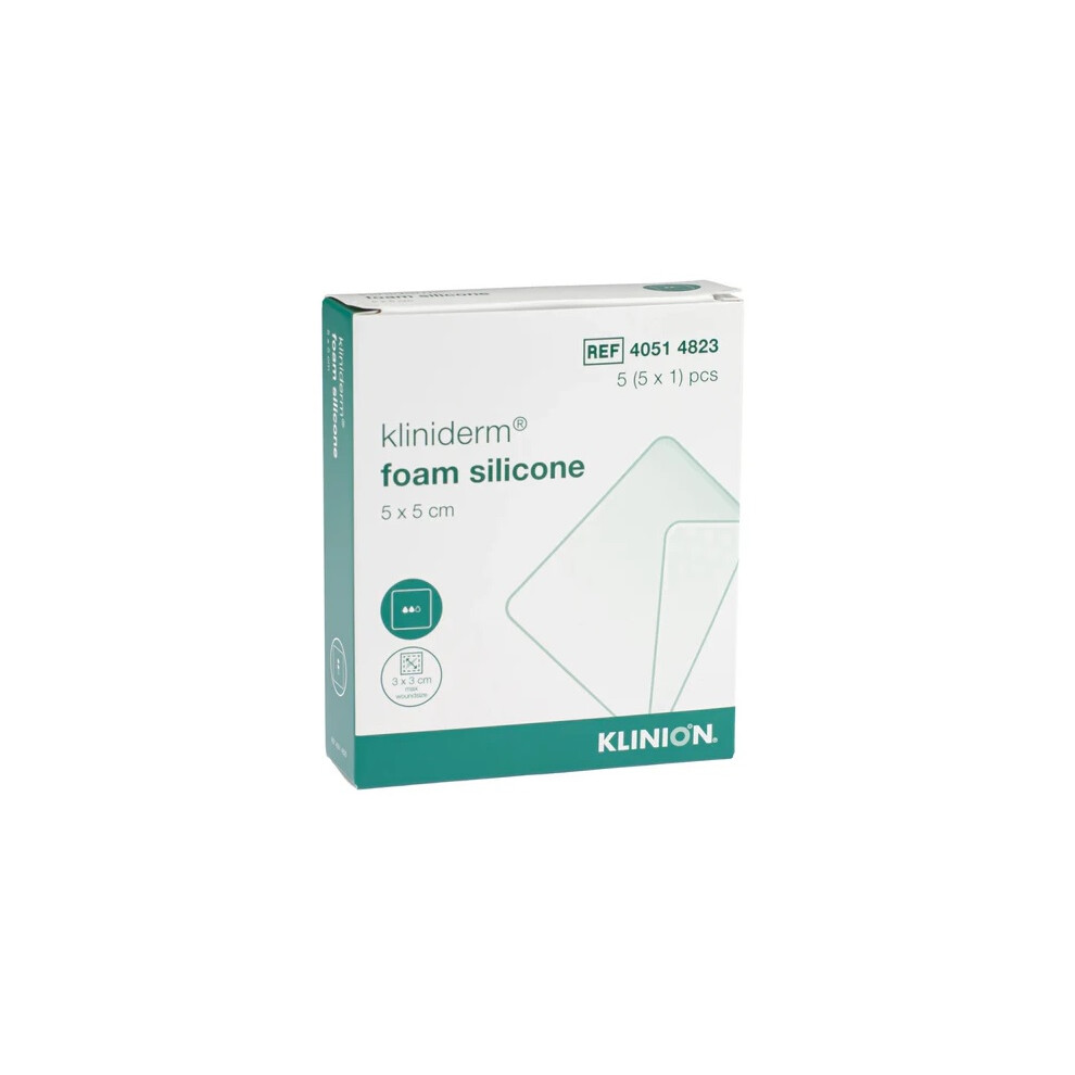 Kliniderm Foam Silicone Square Dressing Without Border 5X5cm Pack Of 5