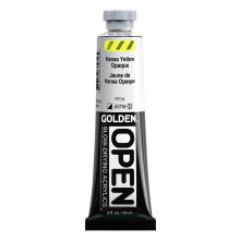 Deschide acrilice de uscare lenta de Golden Hansa Yellow Opaque 2 FL Oz. Tub de vopsea acrilica profesionala semi-opaca