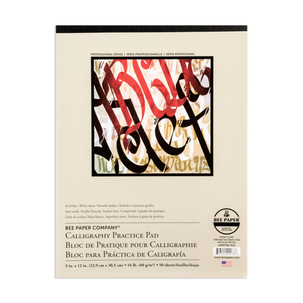 Blocco Di Carta Per Esercizi Di Calligrafia Bee Paper 9X12, 50 Fogli-image