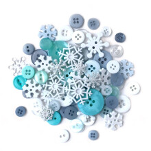 Buttons Galore 50er Vorteilspack Schneeflocken-Knopf