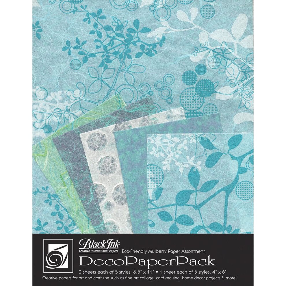 Zwarte Inkt DP-703 Decoratief Papierpakket Chinaberry - Aqua 8,5 X 11 Inch-image