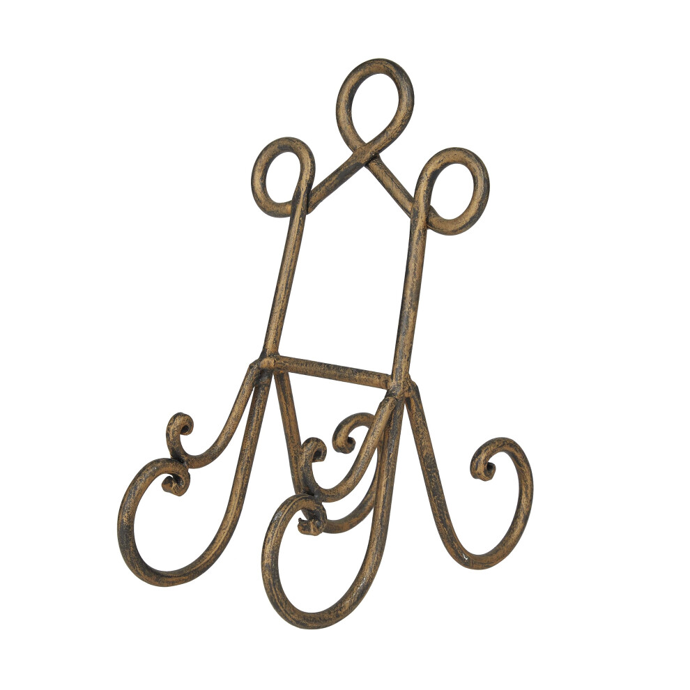 Chevalet à Volutes En MéTal Deco 79 5"" X 8"" X 9"" Marron-image