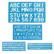 1 x bogstav og nummer stencil s?t - St?rrelser 8 10 20 30mm - Assorterede farver