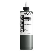 GOLDEN High Flow Acrylfarben Carbon Black 16 fl. Unze. oz. / 473 ml Flasche