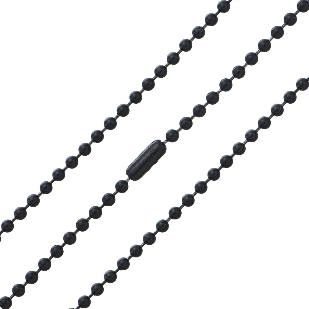 Collier à chaîne à billes en acier inoxydable oxyde noir - 3,2 mm 29,5""